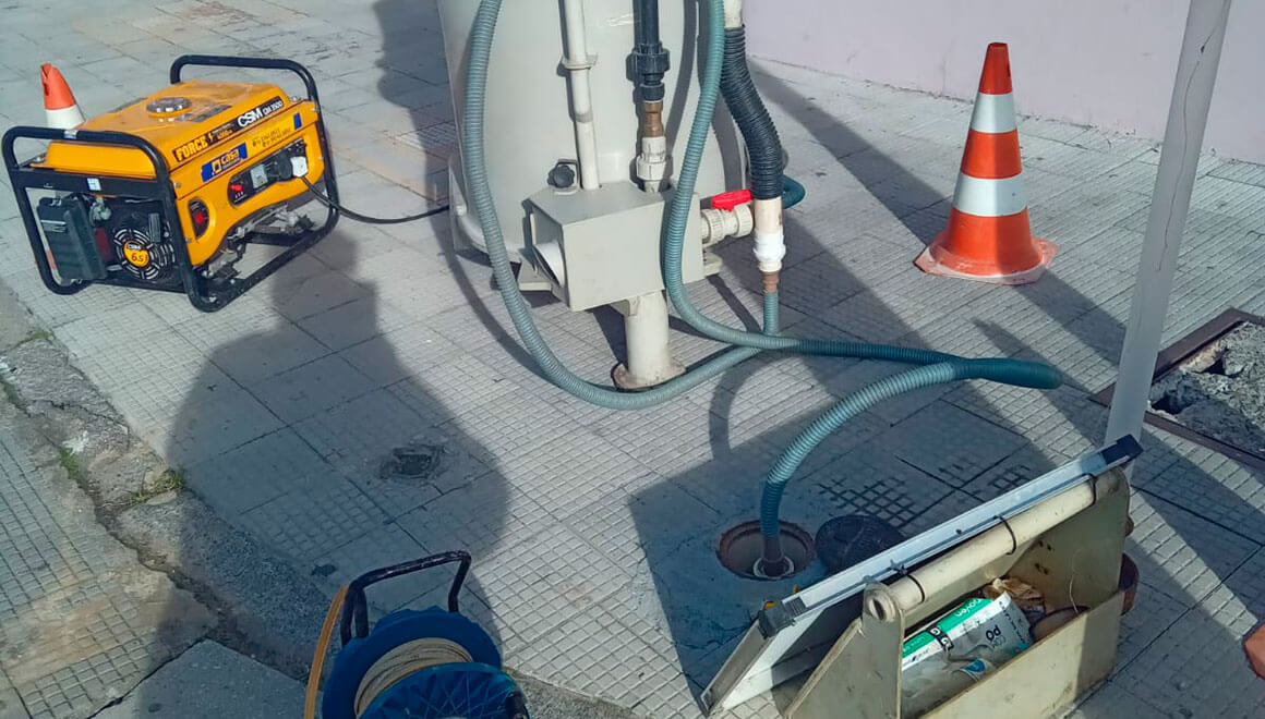 Operação emergencial de sistema de remediação MPE móvel